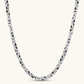 Front view of the antique silver Byzantine chain necklace.