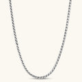 Front view of the stainless steel twisted rope chain necklace.